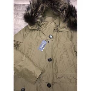 Woolrich Women's S Arctic Parka TT Down Ramar Detachable Hood Fox‎ Fur Green NEW